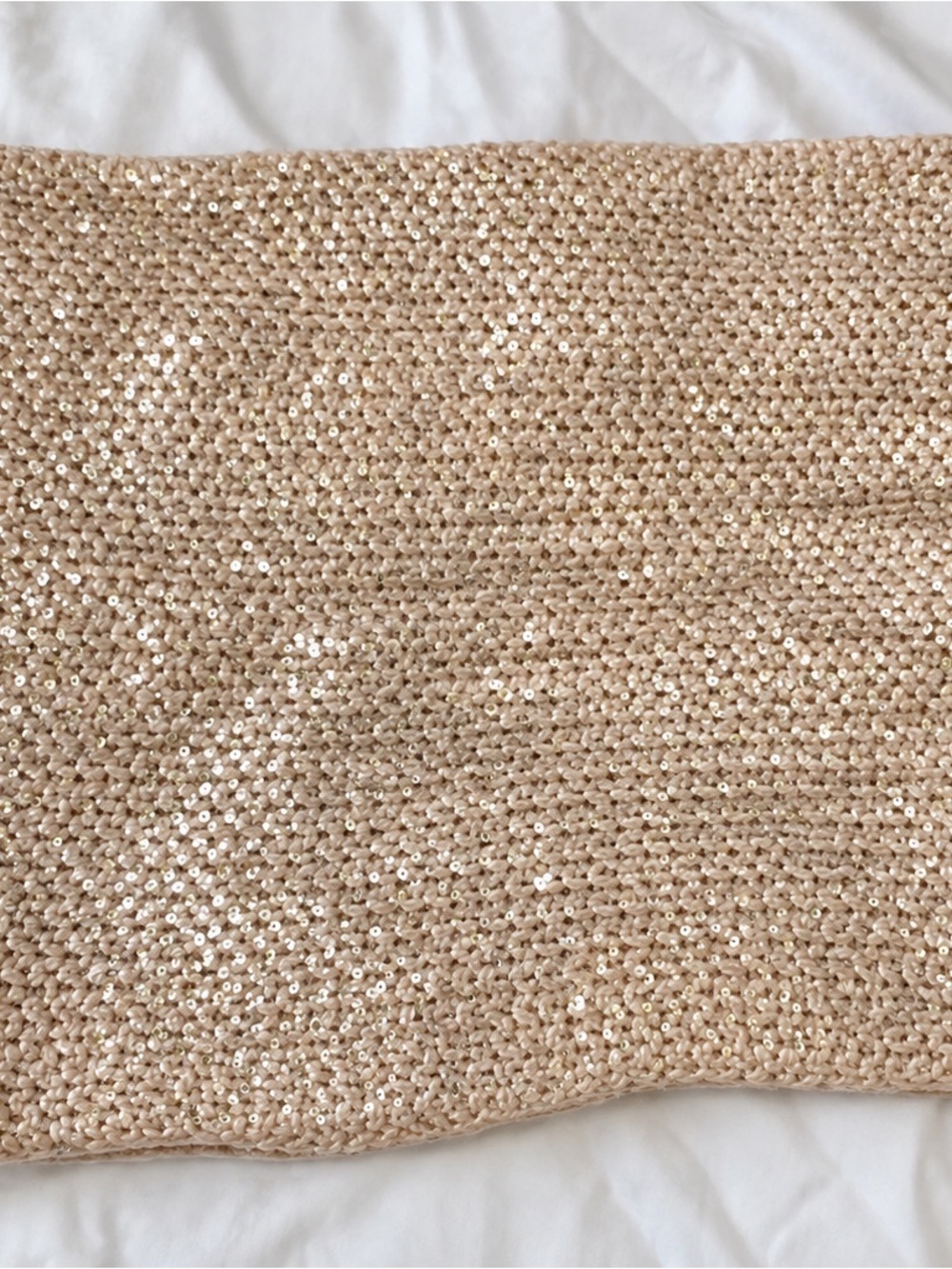 Sequin Knit Throw Pillow Cover in Champagne